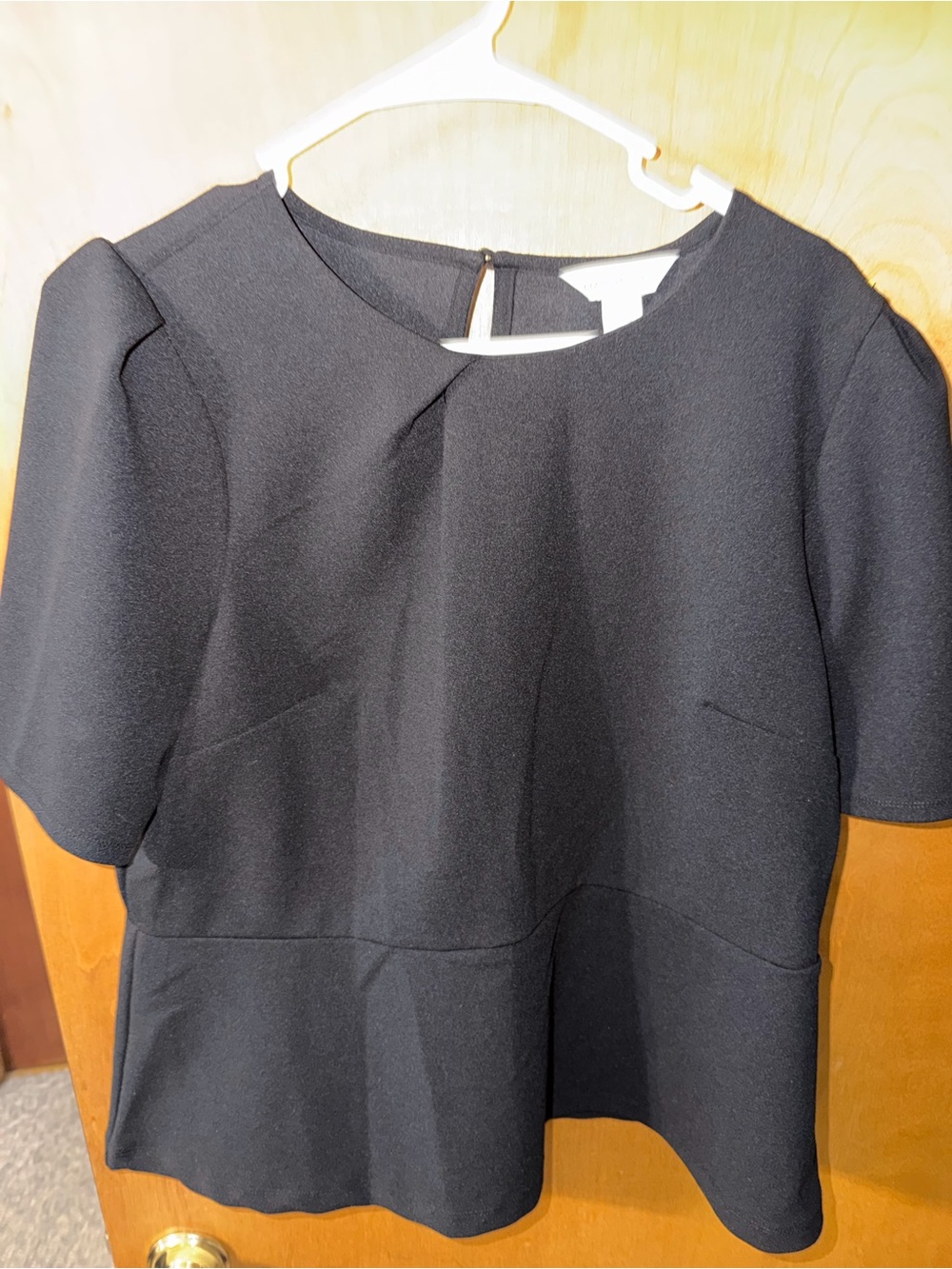 Liz Claiborne Black Short-Sleeve Peplum Top Dress